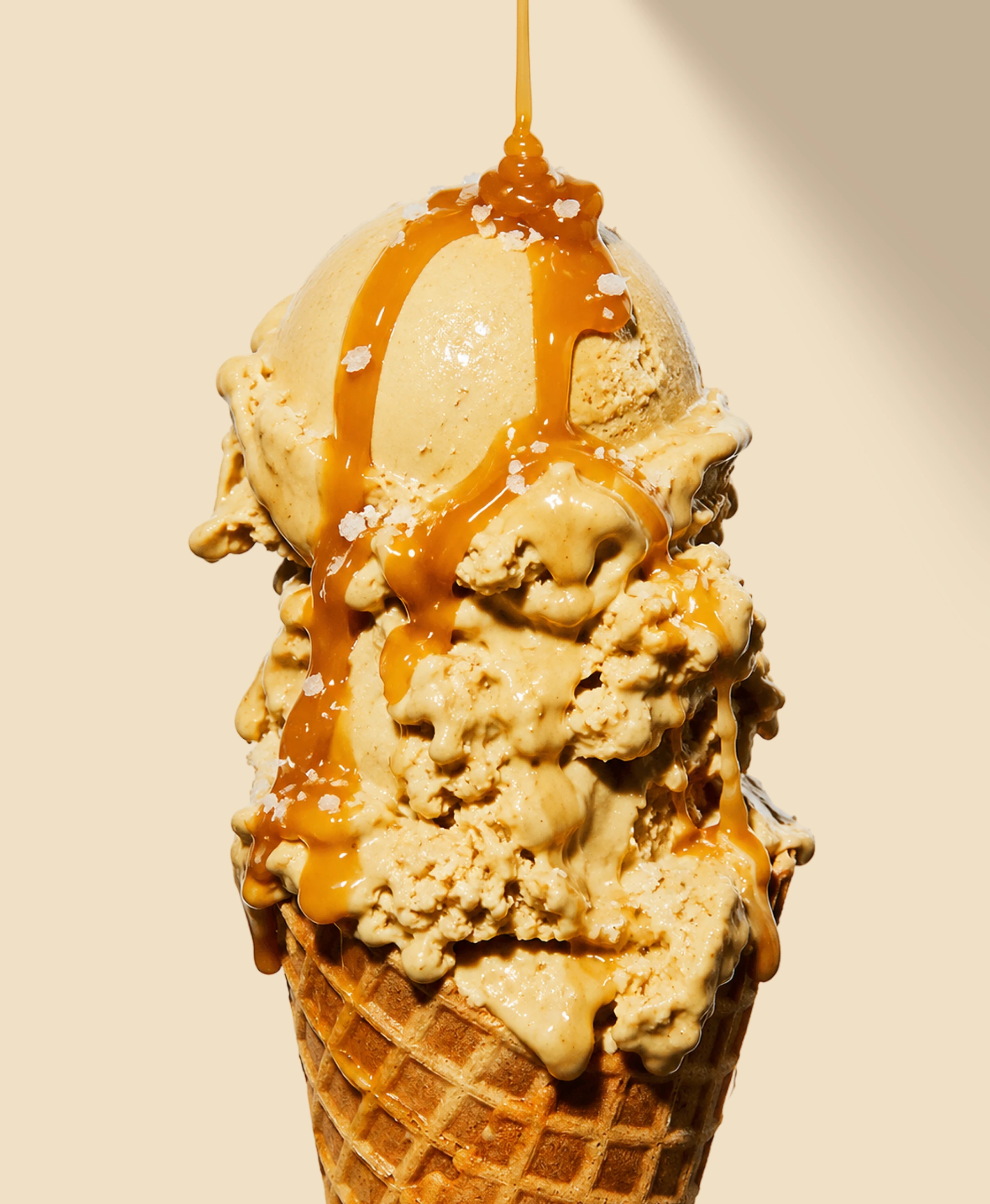Vantara salted caramel ice cream cone
