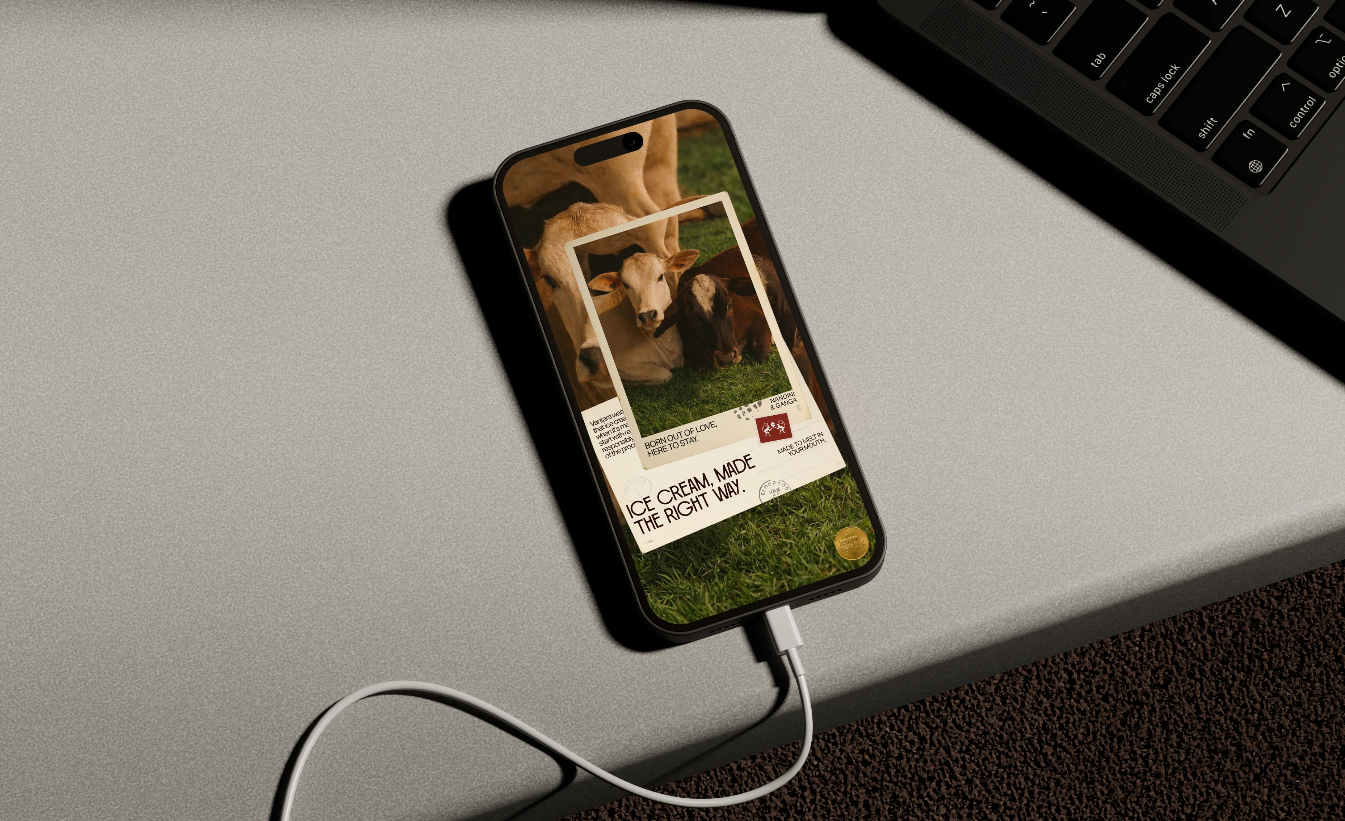 Ice cream, made the right way — mobile mockup