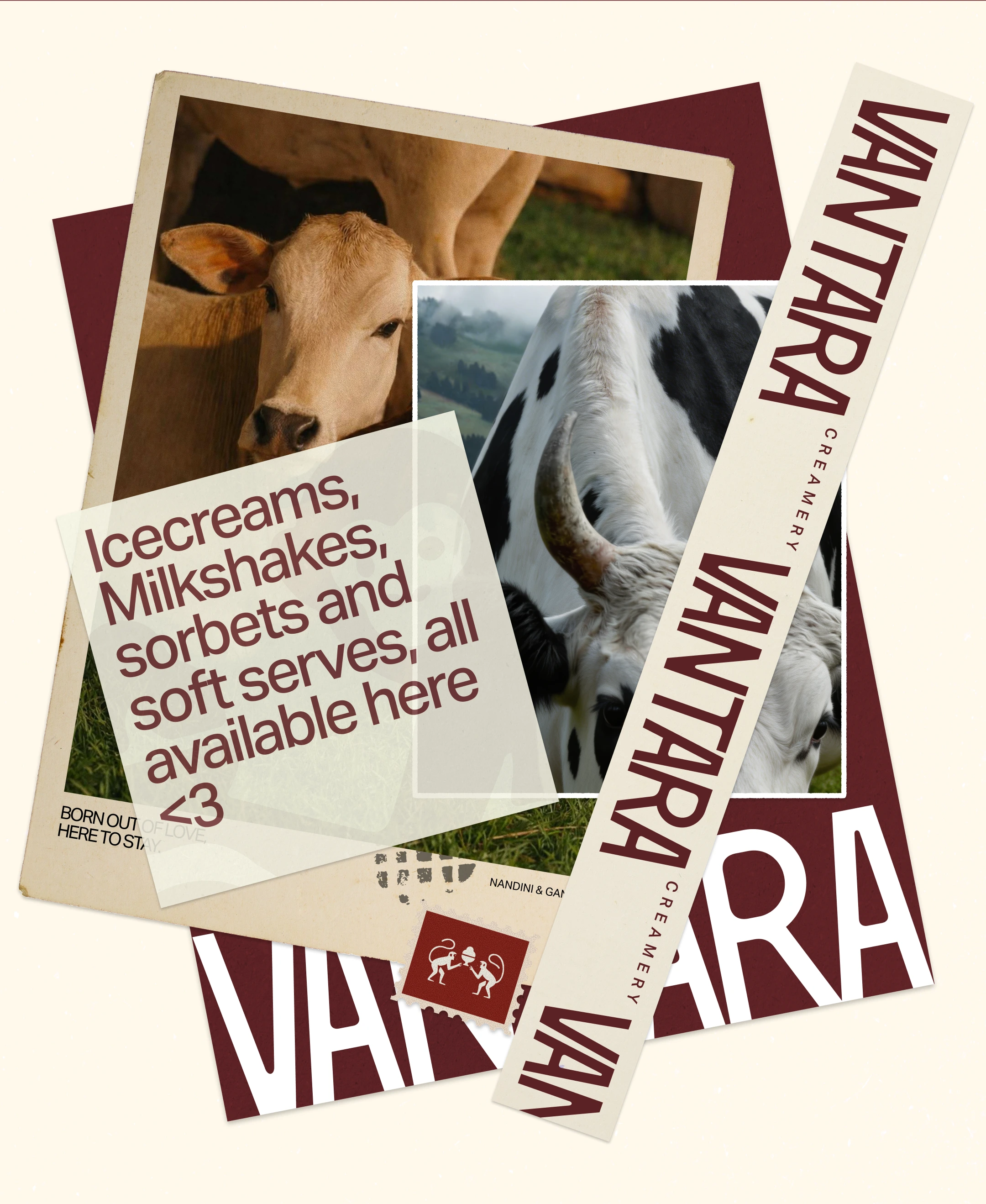 Vantara Creamery stickers collage
