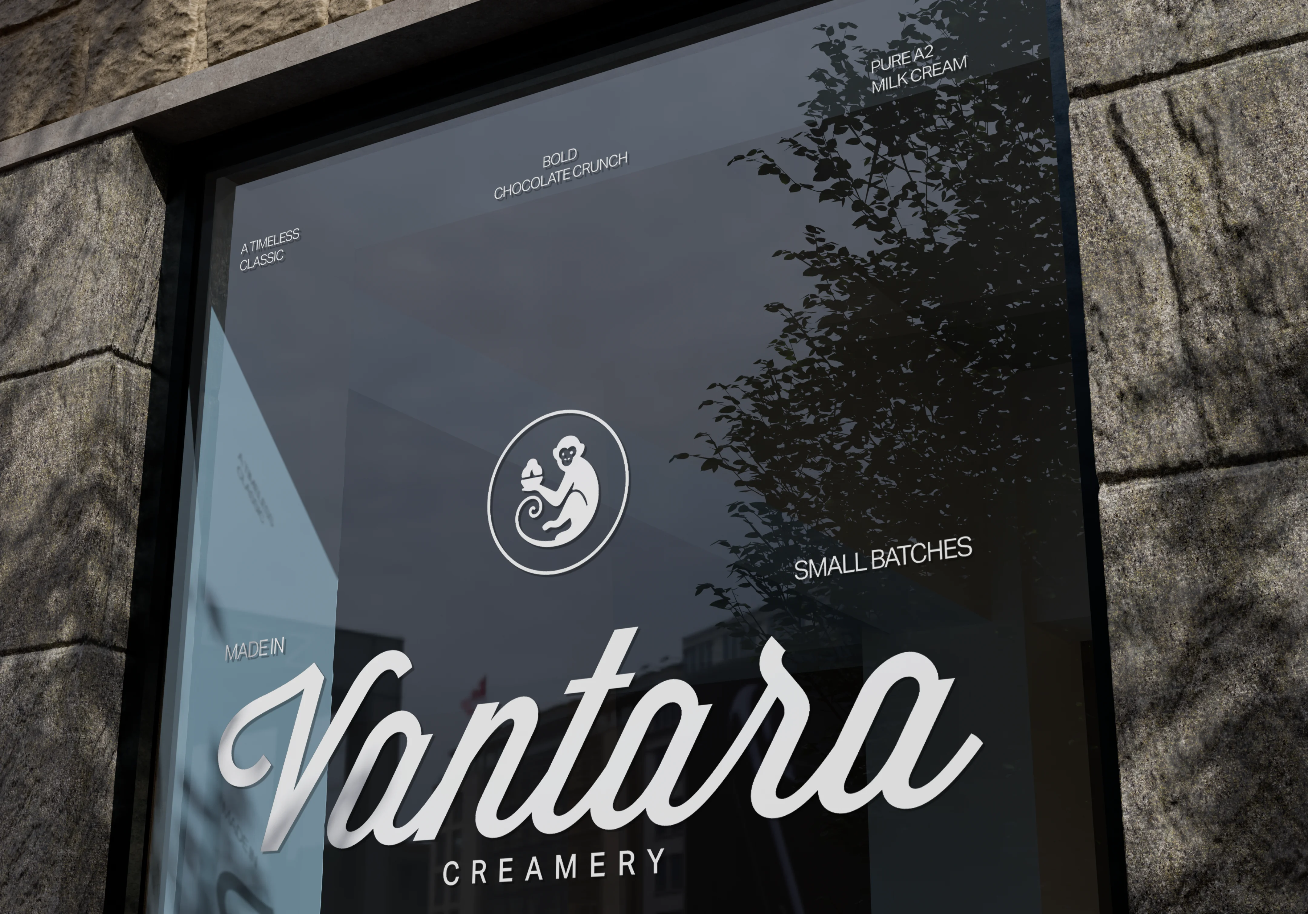 Vantara Creamery glass storefront